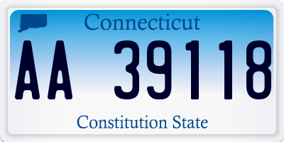 CT license plate AA39118