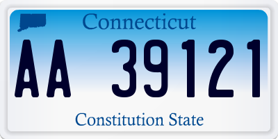CT license plate AA39121