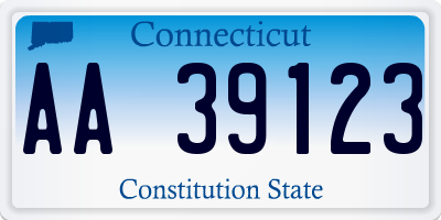 CT license plate AA39123