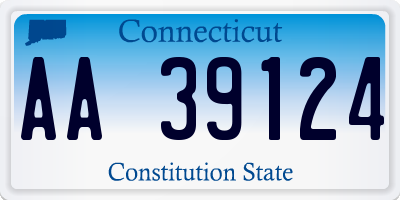 CT license plate AA39124