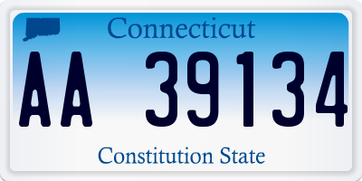 CT license plate AA39134