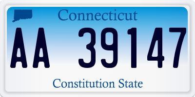 CT license plate AA39147