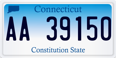 CT license plate AA39150