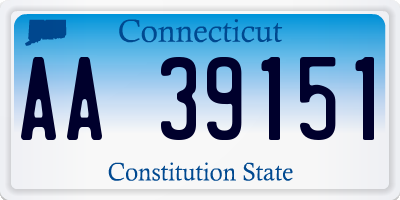 CT license plate AA39151
