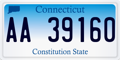 CT license plate AA39160