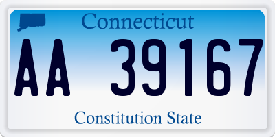 CT license plate AA39167