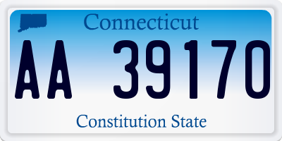 CT license plate AA39170