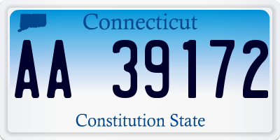 CT license plate AA39172