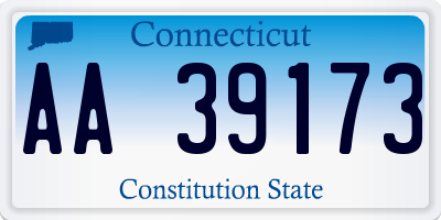CT license plate AA39173