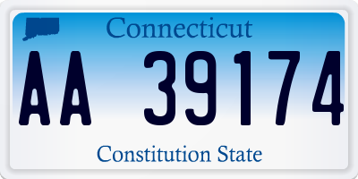 CT license plate AA39174
