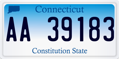 CT license plate AA39183