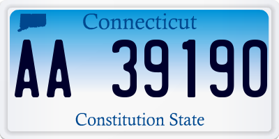 CT license plate AA39190