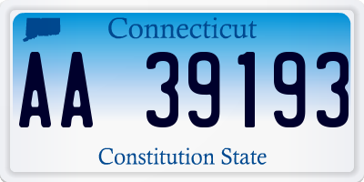 CT license plate AA39193