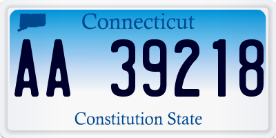 CT license plate AA39218