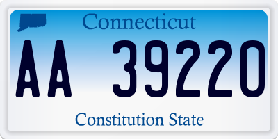 CT license plate AA39220
