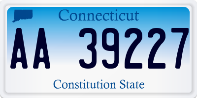 CT license plate AA39227
