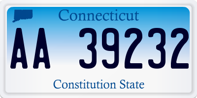 CT license plate AA39232