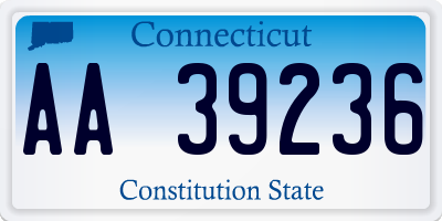 CT license plate AA39236