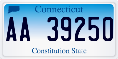 CT license plate AA39250