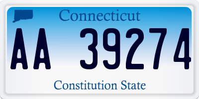 CT license plate AA39274