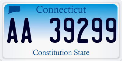 CT license plate AA39299