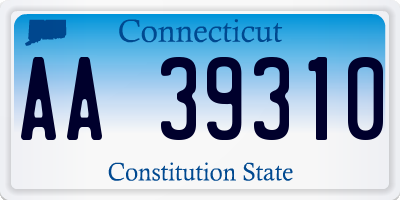 CT license plate AA39310
