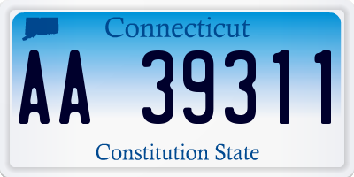 CT license plate AA39311