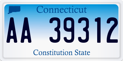 CT license plate AA39312