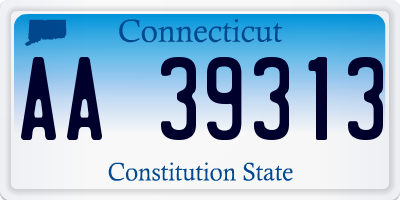 CT license plate AA39313