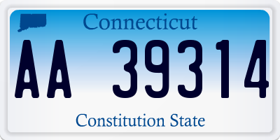 CT license plate AA39314