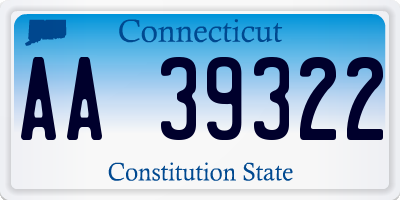 CT license plate AA39322