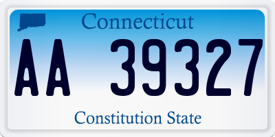 CT license plate AA39327