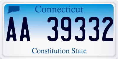 CT license plate AA39332
