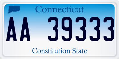 CT license plate AA39333