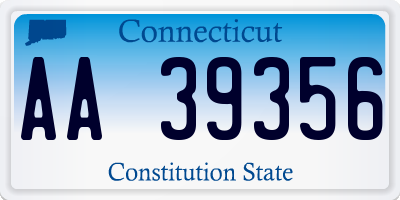 CT license plate AA39356