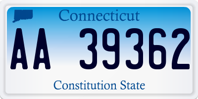 CT license plate AA39362