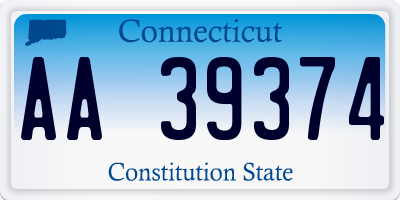 CT license plate AA39374