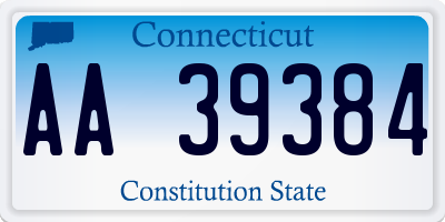 CT license plate AA39384
