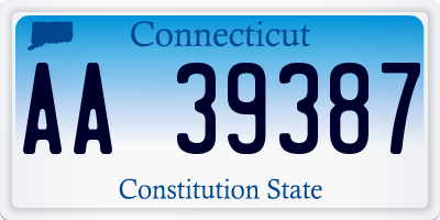 CT license plate AA39387