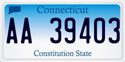 CT license plate AA39403