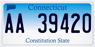 CT license plate AA39420