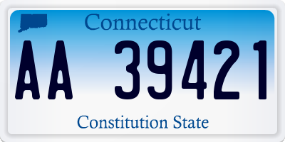 CT license plate AA39421