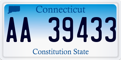 CT license plate AA39433