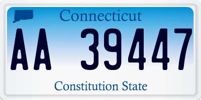 CT license plate AA39447