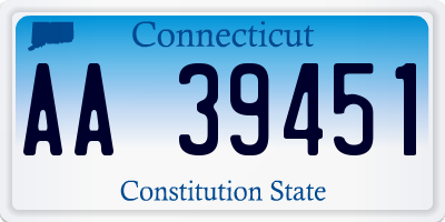 CT license plate AA39451