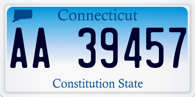 CT license plate AA39457