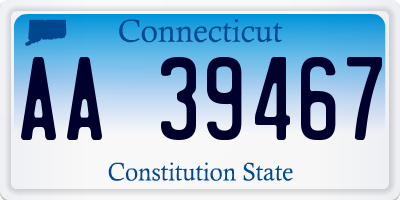 CT license plate AA39467