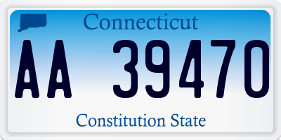 CT license plate AA39470