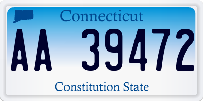 CT license plate AA39472