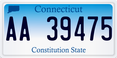 CT license plate AA39475